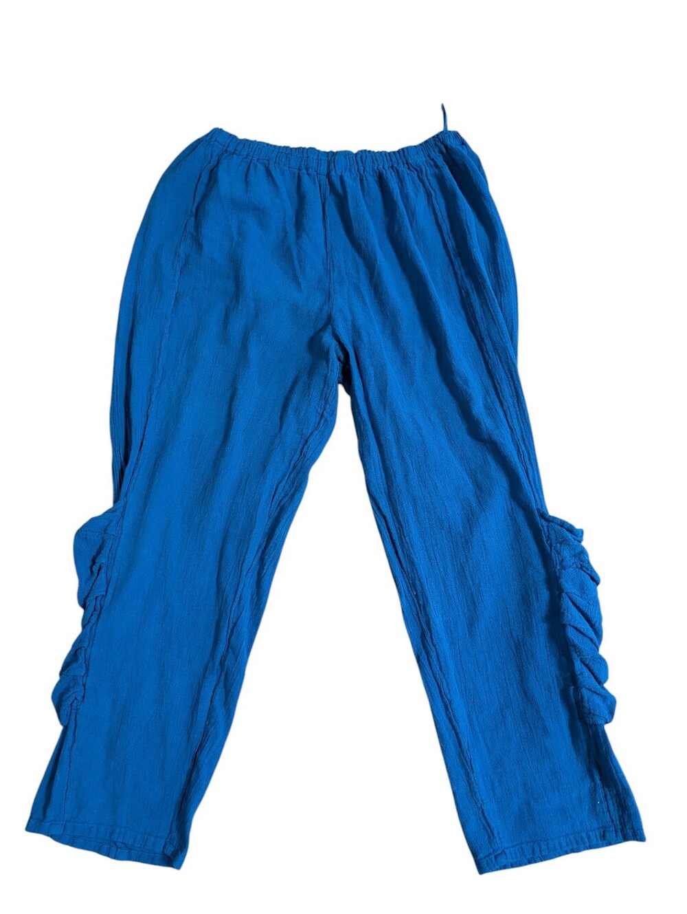 Oh My Gauze! Women's Victoria Pants Size 2 Royal Blue Cargo Pocket 100% Cotton